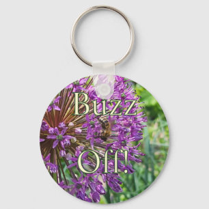 ¡Zumba! Abeja en llavero de flor púrpura