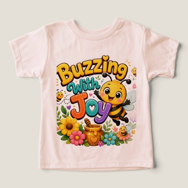 Zumbando de alegría | Diseño de abeja de dibujos a (Diseño delantero )