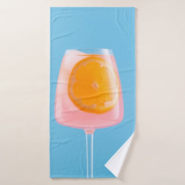 Zumo de naranja en vaso transparente (Toalla de baño)