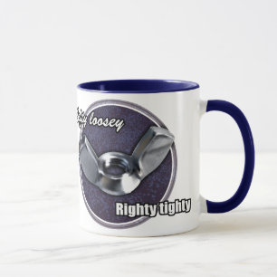 Zurdo Loosey, taza del wingnut de Tighty del