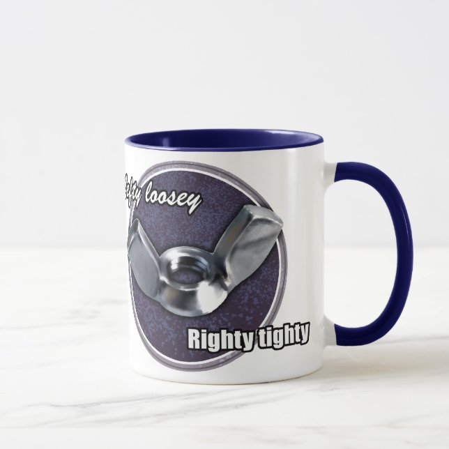 Zurdo Loosey, taza del wingnut de Tighty del (Derecha)