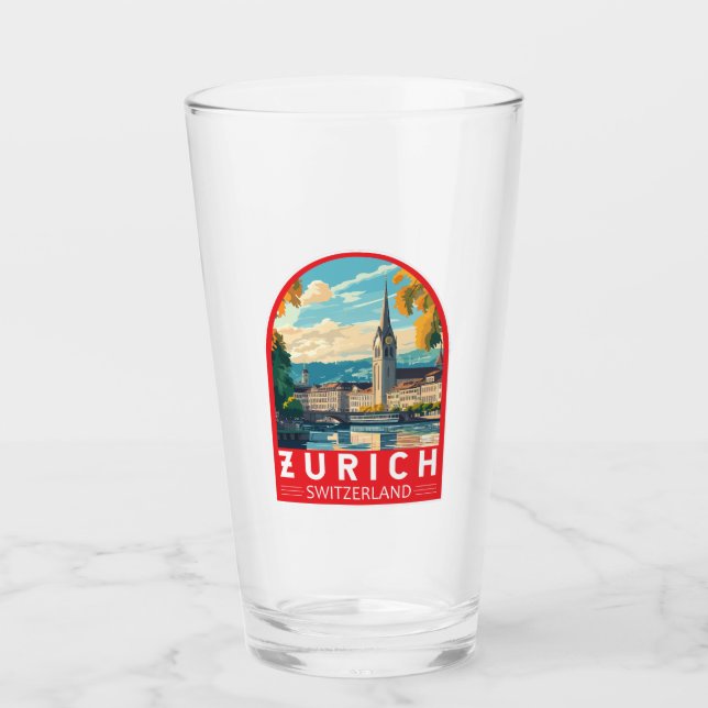 Zurich Suiza Emblema de arte de viajes (Anverso)