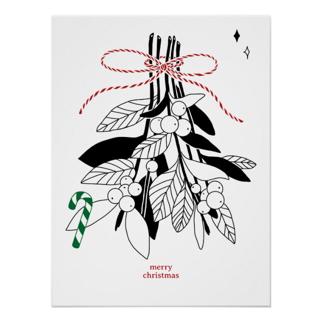 Zweige mit Schneebeeren, Glänzende Poster (Anverso)