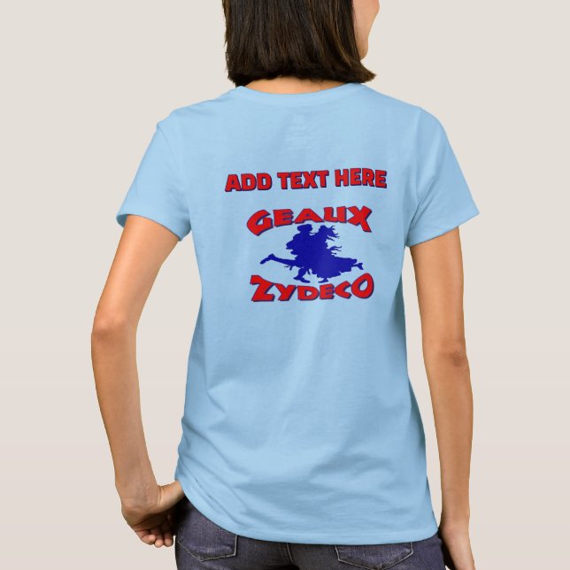 Zydeco, música cajun, camiseta (Reverso)